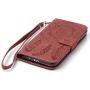 Galaxy J3 (2016) Case, Galaxy Amp Prime Case, Galaxy Express Prime Case, Galaxy Sol Case, JanCalm [Wrist Strap] Premium PU Leather [Multi Card/Cash Slots] Stand Flip Cover with Pen (Brown)
