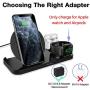 KKM Wireless Charger, 3 in1 Fast Wireless Charging Station, 10W Qi-Certified Charger Stand for iPhone SE 2020, Apple Watch, AirPods/Pro, Samsung Galaxy Note 20/Note 20 Ultra, LG, Google Pixel, OnePlus
