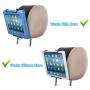 TFY Universal Car Headrest Mount Holder with Angle- Adjustable Holding Clamp for 6-12.9 Inch Tablets