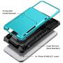 Vofolen Case for iPhone Xs Max Case Wallet ID Slot Credit Card Holder Scratch Resistant Dual Layer Protective Bumper Rugged TPU Rubber Armor Hard Shell Case Cover for iPhone Xs Max 10S Max Light Blue