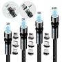 TOPK Magnetic Charging Cable,(4-Pack,1ft/3ft/6ft/10ft) 540 Degree Magnetic Phone Charger,3-in-1 USB Magnetic Cable Compatible with Micro USB,Type C and iProducts(Black,Gen1)
