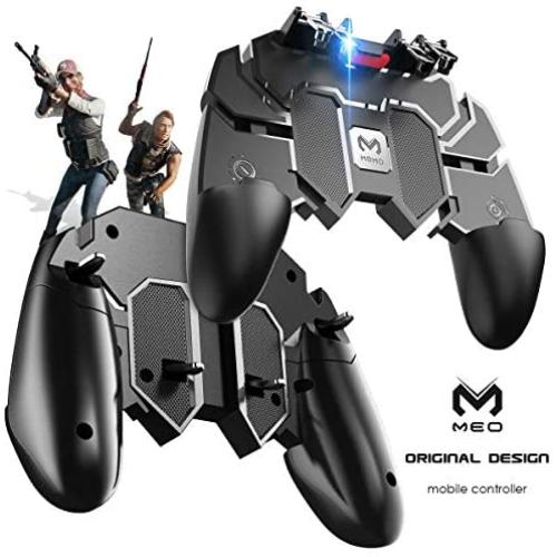 MEO Mobile Game Controller Compatible with PUBG [Six-Finger] - Game Controller with Gaming Trigger, Shoot Sensitive Controller Gamepad Aim & Fire Trigger