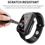 Smiling Case for Apple Watch Series 3 & Series 2 38mm with Buit in Tempered Glass Screen Protector- All Around Hard PC Protective Case High Definition Clear Ultra-Thin Cover (Black, 38mm)