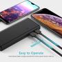 BONAI Portable Charger, Power Bank 10,000mAh External Battery Pack with Flashlight Compatible iPhone X 8 6 7 Plus 6s 8 iPad Samsung Galaxy S8 S7 Note 8 Phone Smartphones Tablet - Black