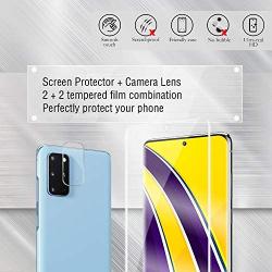 Galaxy S20 Plus Screen Protector + Camera Lens Protectors, RUAN [2 + 2 Pack] Full Coverage Screen Protector,HD Clarity,Anti Scratch,Touch Screen Accuracy Film for Samsung Galaxy S20 Plus(6.7 Inch)