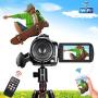 Video Camera 4K Camcorder ZOHULU Vlog Camera for YouTube, HD Digital Camera with 30X Digital Zoom and Night Vision, Video Recorder with Microphone, Wide Lens (32GB SD Card, 2 Batteries Included)