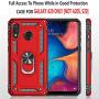 STARSHOP - Samsung Galaxy A20 Phone Case, [NOT FIT A20S/S20/A21] with [Tempered Glass Protector Included] Metal Ring Stand Shockproof Drop Protection Phone Cover-Red