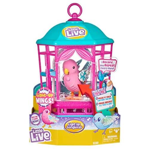 Little Live Pets Bird with Cage - Rainbow Glow - Styles May Vary