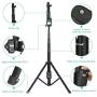 Phone Selfie Stick Tripod,E-thinker Extendable 51 inch Lightweight Cell Phone Tripods with Bluetooth Wireless Remote Shutter,5 in 1Tripods Selfie Sticks for Apple & Android Devices