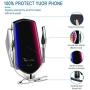 Wireless Charger Car Touch Sensing Automatic Retractable Clip Fast Charging Compatible for iPhone Xs Max/XR/X/8/8Plus, Samsung S9/S8/Note8