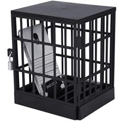 OutTop(TM) Mobile Phone Jail Cell Phones Prison Lock Up Safe Smartphone Stand Holders Classroom Home Table Office Storage Gadget -Family Time for Party Fun (Black)