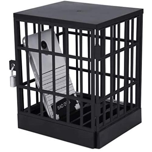 OutTop(TM) Mobile Phone Jail Cell Phones Prison Lock Up Safe Smartphone Stand Holders Classroom Home Table Office Storage Gadget -Family Time for Party Fun (Black)