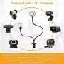 Webcam Light Stand for Live Stream,Upgrade Selfie Ring Light with Webcam & Cell Phone Holder Mount for Live Stream/Makeup/YouTube Video Webcam Light Stand for Live Stream,Upgrade Selfie Ring Light with Webcam & Cell Phone Holder Mount for Live Stream/Makeup/YouTube Video