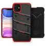 ZIZO Bolt Series iPhone 11 Case - Heavy-Duty Military-Grade Drop Protection w/Kickstand Included Belt Clip Holster Tempered Glass Lanyard - Black/Red