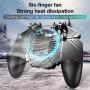 N/V Mobile Game Controller, 6 Finger Trigger Phone Controller Gamepad with Cooling Gamepad,Can Charge Mobile Phones,for Android & iOS