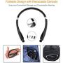 Foldable Bluetooth Headset, Beartwo Lightweight Retractable Bluetooth Headphones for Sports&Exercise, Noise Cancelling Stereo Neckband Wireless Headset (with carry case)