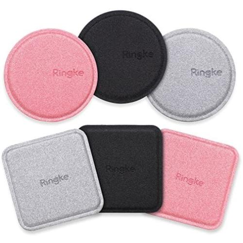 Ringke Magnetic Mount Replacement Metal Plate Kit (6 Pack, 3 Square and 3 Round) 3M Adhesive Pads & Mats for Magnetic Phone Car Mount Holder Cradle (Vent, CD, Windshield, Dashboard) – Assorted Colors