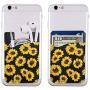 Sunflower Ultra Slim Cell Phone Card Holder Back, Stick On Card Wallet Sticker for iPhone Android Smartphones