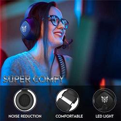 DishyKooker ON-IKUMA K19 Gaming Heaset PS-4 PC Gamer Stereo Headphones with Mic/LED Light for X-Box One/Laptop Tablet/Phone Electronic Products for Gifts