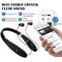Bluetooth Headphones, Bluetooth Headset Foldable Neckband Wireless Headset with Retractable Earbuds, Bluetooth V4.1, 16 Hours Playtime, Sports Sweatproof Noise Cancelling Earphones with Mic (Black) Bluetooth Headphones, Bluetooth Headset Foldable Neckband Wireless Headset with Retractable Earbuds, Bluetooth V4.1, 16 Hours Playtime, Sports Sweatproof Noise Cancelling Earphones with Mic (Black)