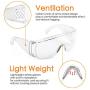 MagDepo Eyewear Protective Safety Glasses with Cleaning Cloth, Clear Protective Goggle Polycarbonate Impact Resistant Lens, Light Weight and Comfortable to Wear