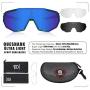 Queshark Cycling Sunglasses Bike Glasses for Men Women with 3 Lens Anti-UV400