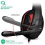 Gaming Headset,DLAND 3.5mm Wired Bass Stereo Noise Isolation Gaming Headphones with Mic for Laptop Computer, Cellphone, PS4 and so on- Volume Control (Black and Red)
