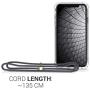 kwmobile Crossbody Case Compatible with Apple iPhone XR - Clear Transparent TPU Cell Phone Cover with Neck Cord Lanyard Strap - Transparent/Anthracite/Black