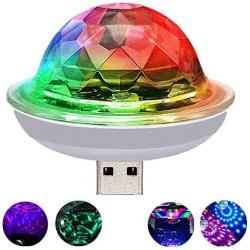 USB Mini Voice Control Party Lights, Disco Ball Lights, Mini Portable Strobe Lights, LED Car USB Atmosphere Lights, Suitable for Christmas/Halloween/Home Interior, Etc. (White)