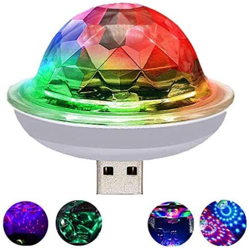 USB Mini Voice Control Party Lights, Disco Ball Lights, Mini Portable Strobe Lights, LED Car USB Atmosphere Lights, Suitable for Christmas/Halloween/Home Interior, Etc. (White)