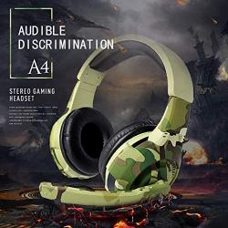 Luonita Computer Gaming Headset with Microphone ，TC-A4 Headset Camouflage Computer Game Headset Mobile Phone Headset Earphone Headset for Men