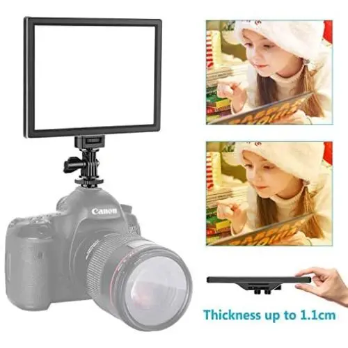 Neewer Camera LED Video Light - SMD LED Light Panel for Softer Lighting Photography, 3200K to 5600K Variable Color Temperature and Dimmable Light, Ultra Thin, T100 (Battery NOT Included) Neewer Camera LED Video Light - SMD LED Light Panel for Softer Lighting Photography, 3200K to 5600K Variable Color Temperature and Dimmable Light, Ultra Thin, T100 (Battery NOT Included)