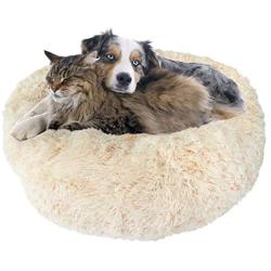 Donut Dog Bed, Cozy Poof Style Giant Pet Bed for Dogs & Cats - Orthopedic, Washable, Durable (Oatmeal, Navy Blue, Brown, Light Grey, and Black) Available in 24", 32", 36", 45"