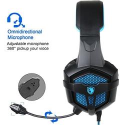 SADES SA807Gaming Headset for Xbox one PS4 Pro Stereo Headset Over-Ear Gaming Headphones with Microphone for Xbox one PC PS4 iPad Mobile Tablet Mac(Black)