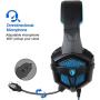 SADES SA807Gaming Headset for Xbox one PS4 Pro Stereo Headset Over-Ear Gaming Headphones with Microphone for Xbox one PC PS4 iPad Mobile Tablet Mac(Black)