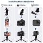 Phone Tripod Accessories, 1 Pack Phone Tripod Mount with 360° Rotation,1 Pack Bluetooth Camera Remote,1 Pack Desktop Phone Tripod Camera Tripod Travel Tripod, Tripod for iPhone/Samsung