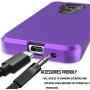Moto E5 Plus Case, Moto E5 Supra Case AMENQ 3 in 1 Hybrid Heavy Duty Shockproof with Rugged Hard PC and TPU Bumper Protective Armor Phone Cover for Motorola Moto E Plus (5th Gen) 2018 (Purple)