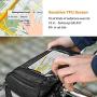 Bicycle Handlebar Front Frame Bag - Transparent Waterproof Touch Screen Mobile Phone Bag, and Reflective Stripe Polyester Bag, Safe Night Riding for Road Mountain Bike Outdoor