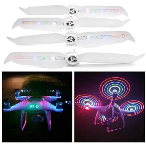 RCstyle Phantom 4 Propellers Rechargeable Flash Led Propellers Compatible with DJI Phantom 4 Pro V2.0/4/4 Pro/4 Pro+ Props with USB Cable,2 Pairs RCstyle Phantom 4 Propellers Rechargeable Flash Led Propellers Compatible with DJI Phantom 4 Pro V2.0/4/4 Pro/4 Pro+ Props with USB Cable,2 Pairs