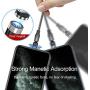 A.S Gen2 Magnetic Charging Cable, 540° Rotation Magnetic Phone USB Cable, 3A Fast Charging Data Transfer Charger Cable Compatible with USB C, Micro USB and iProduct (Black, 1.6ft+3.3ft+6.6ft)