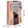 17 Key Kalimba Thumb Piano, Four-leaf Clover Pattern Finger Piano 17 Tone Musical Instrument Toy with Tuning Tool Sticker Storage Bag