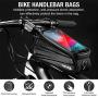 TOOVREN Bike Phone Bag Bike Front Frame Mount Bag,Cycling Waterproof Top Tube Handlebar Bag Bicycle Accessories with Touch Screen Holder Case Compatible with Phones Below 6.5 Inch iPhone 11 X XR 7/8