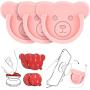 Car Grips Mount for Phone Stand Cute Bear Style Silicone Phone Holder with Phone line Clasp for Collapsible Grip/Socket Mount User Used on Dashboard, Home, Office, Kitchen, Desk, Wall (Pink) 3 Pack