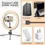 3T6B Selfie Ring Light, 8&quot LED Desktop Live Light with Tripod Stand & Phone Holder Selfie Fill Light Ring Light Desktop Makeup for Live Streaming & YouTube Video Photography