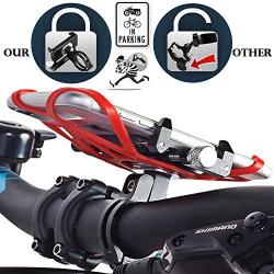 Universal Bike Phone Mount Motorcycle Phone Holder with 2 Adjustable Anti Shake Silicone Bands Fits Most Bicycle Handlebars, Stem Compatible for All Smartphones iPhone X XR 6 7 8 Plus Galaxy S10 S9 S8