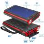 Solar Power Bank, 20000mAh Solar Charger with Quick Charge Type C 3A and Micro 2.4A Input,Portable Charger with Dual 2.4A Outputs and 3 Modes of LED Flashlight,Suitable for Smartphones and More