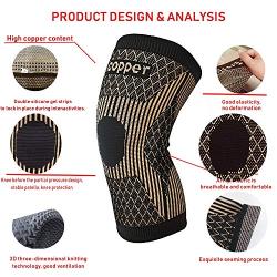 Copper Knee Brace -Copper Knee Sleeve Compression For Sports,Workout,Arthritis Pain Relief and Support-Single (XL)