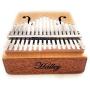 Kalimba Thumb Piano 17-Key, Solid Mahogany Base and Spruce Soundboard, Unique Violin-style sound-hole design, Tuning Hammer, Halley