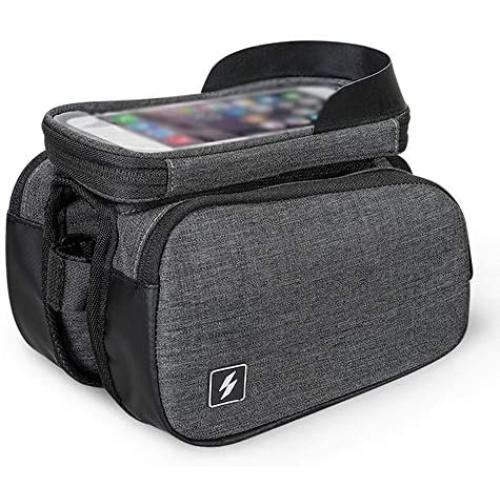 DONGKER Bicycle Handlebar Bag, 1.5L 300D Bike Front Beam Bag Riding Mobile Phone Bag Suitable for 5.5 Inch Mobile Phone