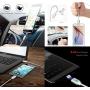 CoolKo Strongest 1.5Meter Magnetic Silver Braided Charging Cable for All Type C Mobile Phones, Micro USB Android Smart Phones and Tablets [Bonus - Magnetic Car Mount]